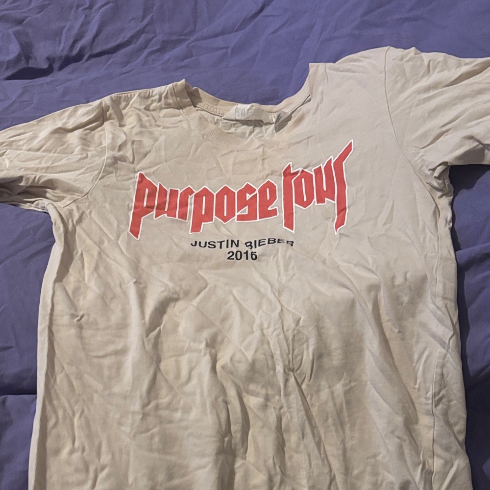 Purpose Tour Beige T-Shirt Bieber